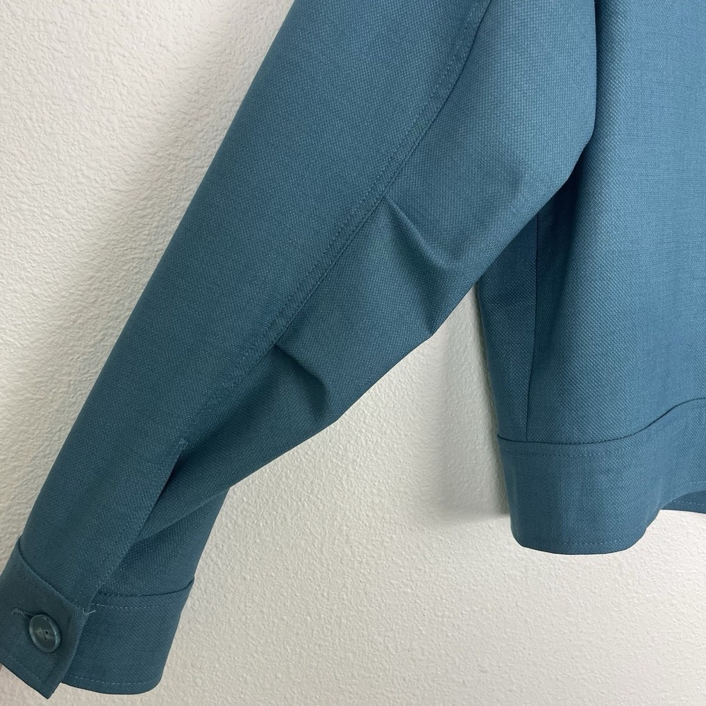 Liverpool Los Angeles Size L Teal Utility Jacket Boho Layering Button Front NWOT - Picture 5 of 12